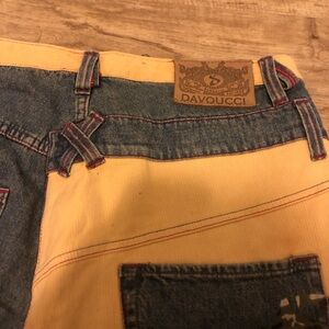 Davoucci Denim shorts with Red Stitching Y2K